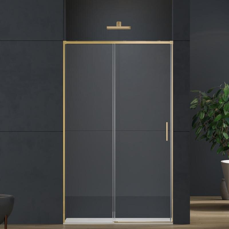 Изображение товара Душевая дверь Vincea Soft 2 VDS-3SO2130CLG 130 см, прозрачное стекло, профиль золото брашированное