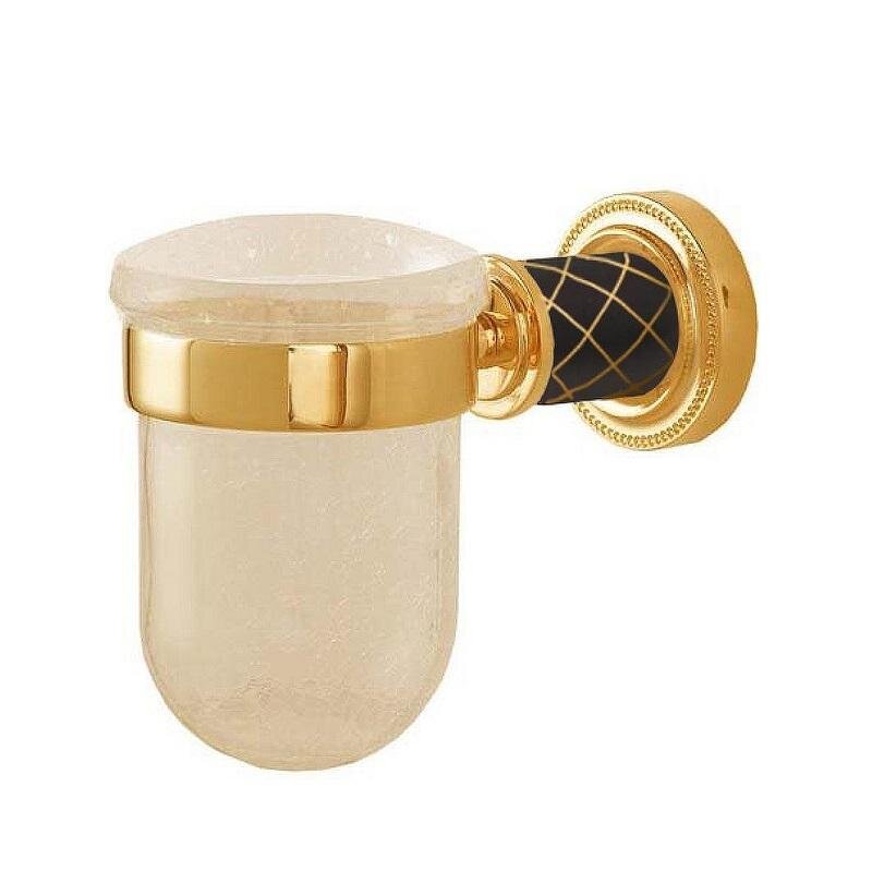 Изображение товара Стакан для зубных щеток Boheme Murano 10904-B-G, золото/черный