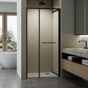 Изображение товара Душевая дверь Vincea Alpha VPSW-3AL100CLB, 100 см, стекло прозрачное, профиль черный