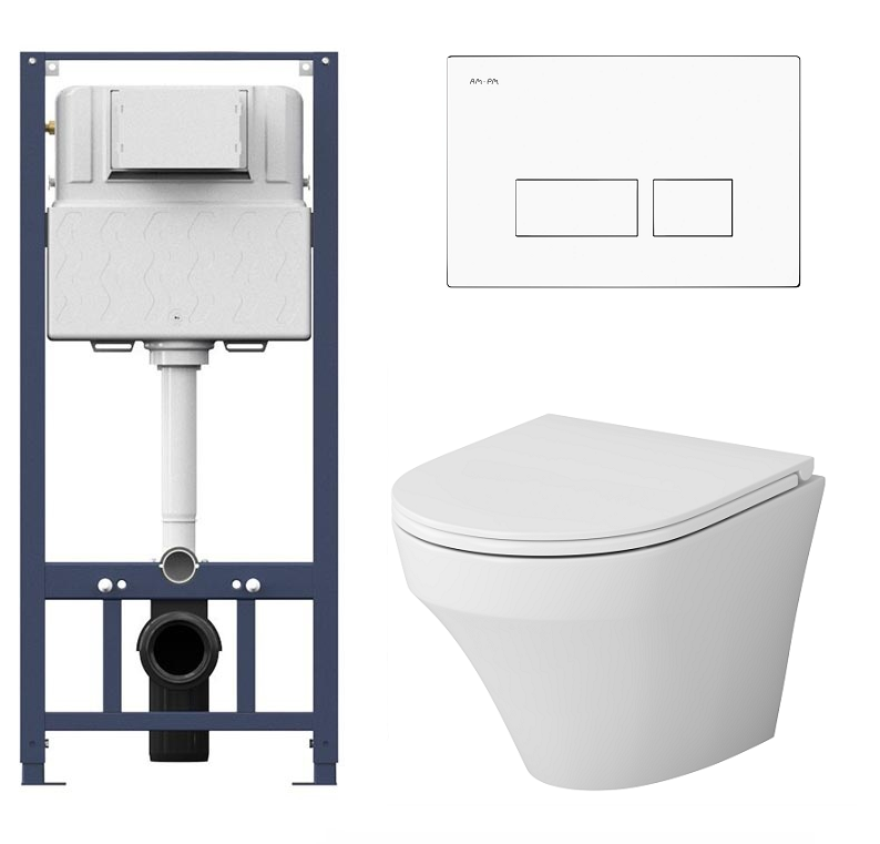 Изображение товара Инсталляция Am.Pm с безободковым унитазом Inspire C501700WH, комплект для современного санузла
