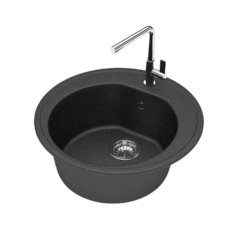 Изображение товара Кухонная мойка Maretti Kitchen MR510-BL, 50.5 см, искусственный камень, черный Изображение товара Кухонная мойка Maretti Kitchen MR510-BL, 50.5 см, искусственный камень, черный