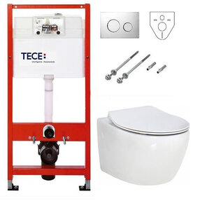 Изображение товара Инсталляция Tece с безободковым унитазом BelBagno Prospero BB507B, сиденье микролифт, комплект Santehnica.ru