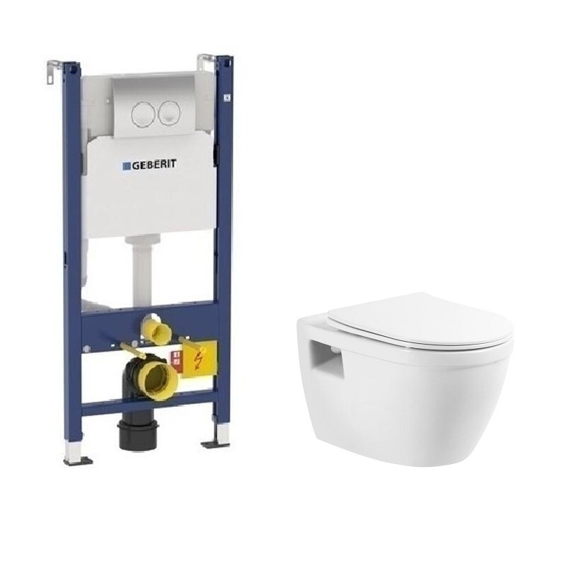 Изображение товара Инсталляция Geberit с безободковым унитазом BelBagno Loto, микролифт, комплект