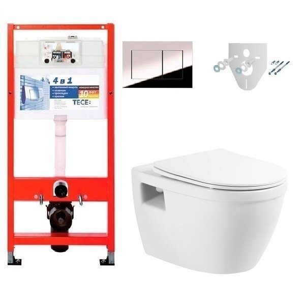 Изображение товара Инсталляция Tece с безободковым унитазом BelBagno Loto BB070CHR, сиденье микролифт, комплект Santehnica.ru