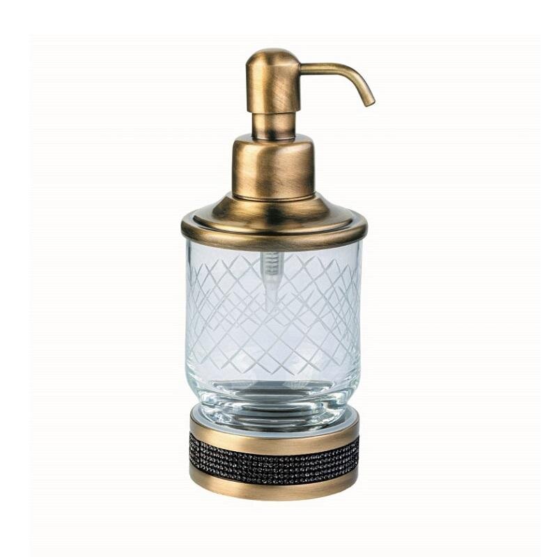 Изображение товара Дозатор Boheme Royal Cristal настольный бронза/черный с кристаллами Preciosa Изображение товара Дозатор Boheme Royal Cristal настольный бронза/черный с кристаллами Preciosa