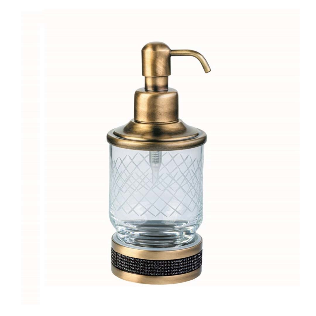 Изображение товара Дозатор Boheme Royal Cristal настольный бронза/черный с кристаллами Preciosa Изображение товара Дозатор Boheme Royal Cristal настольный бронза/черный с кристаллами Preciosa