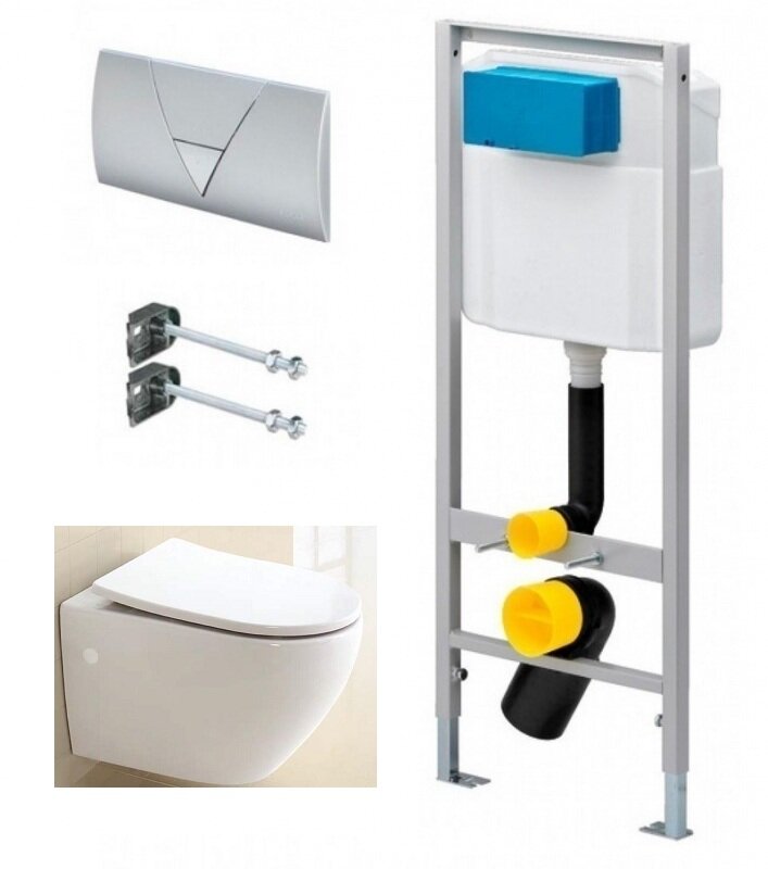 Изображение товара Инсталляция Viega с безободковым унитазом BelBagno Sfera-R BB513CH, сиденье микролифт, комплект Santehnica.ru