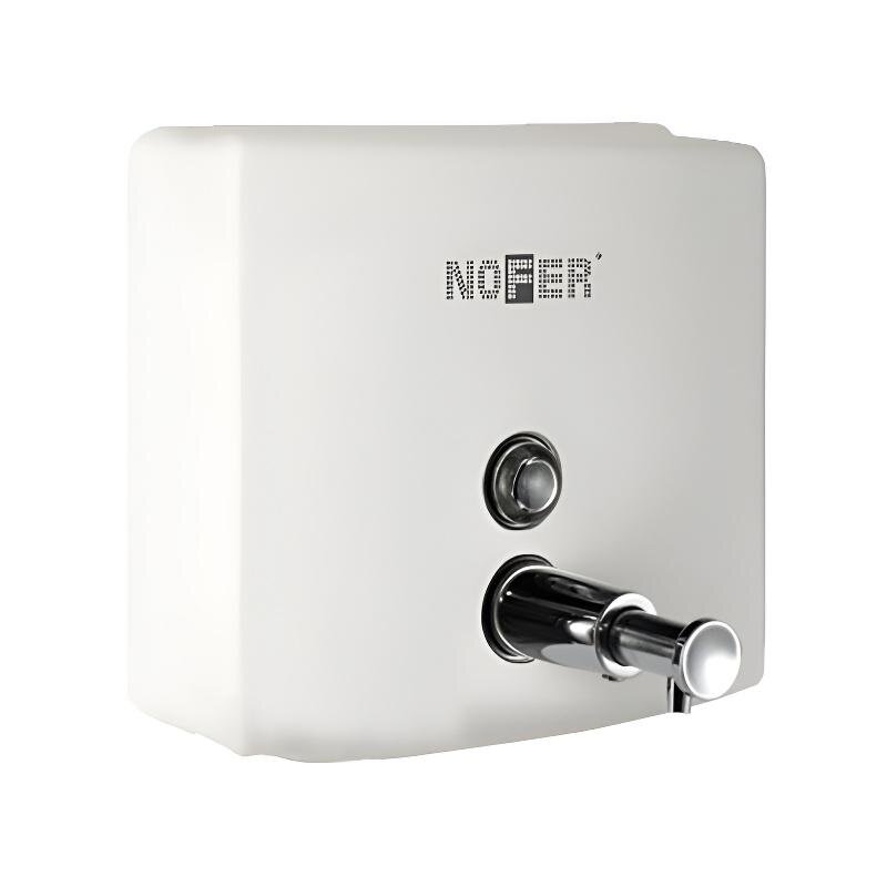 Изображение товара Дозатор для мыла Nofer 03004.W 17 см, квадратный, 1400 мл, белая 