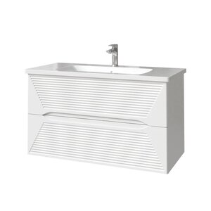 Изображение товара Тумба под раковину Caprigo Modo Terza 35615-SF027, 100 см, подвесная, цвет белый