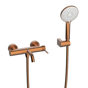 Изображение товара Смеситель для ванны и душа Lemark Karelia LMF-2022S-BRRG, с душевым гарнитуром, цвет брашированное розовое золото
