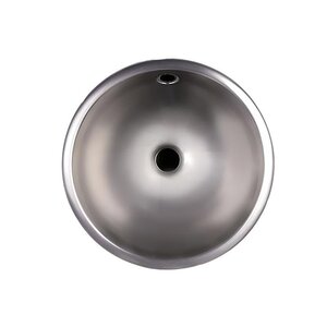 Изображение товара Раковина Nofer 13029.RS 35 см, с переливом для установки в столешницу, нержавеющая сталь матовая