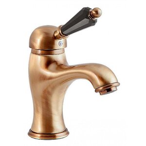 Изображение товара Смеситель для раковины Caprigo Adria-Swarovski 01B-020-vot, с донным клапаном, цвет бронза, кристаллы сваровски черные