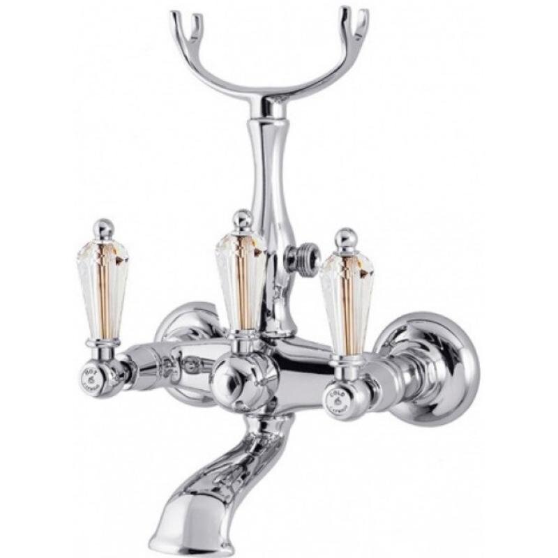 Изображение товара Смеситель для ванны и душа Caprigo Adria-Swarovski 01-011-crm, цвет хром, кристаллы сваровски белые