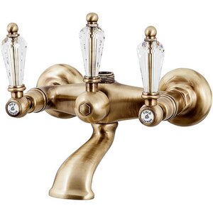 Изображение товара Смеситель для ванны и душа Caprigo Adria-Swarovski 01-019-vot, цвет бронза, кристаллы сваровски белые