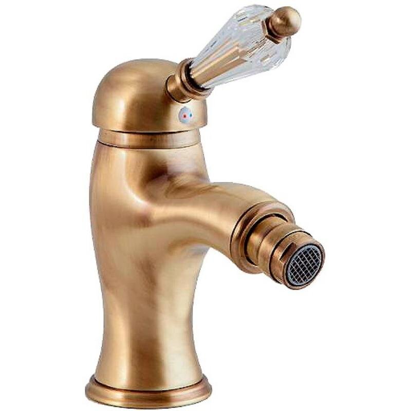 Изображение товара Смеситель для биде Caprigo Adria-Swarovski 01-030-vot, с донным клапаном, цвет бронза, кристаллы сваровски белые