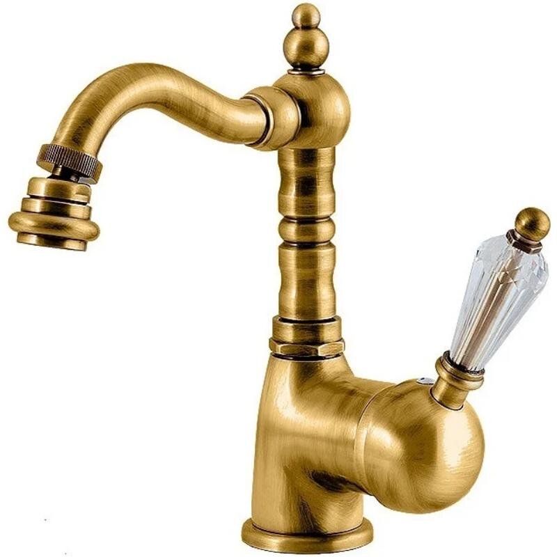 Изображение товара Смеситель для биде Caprigo Adria-Swarovski 01-032-oro, с донным клапаном, цвет золото, кристаллы сваровски белые