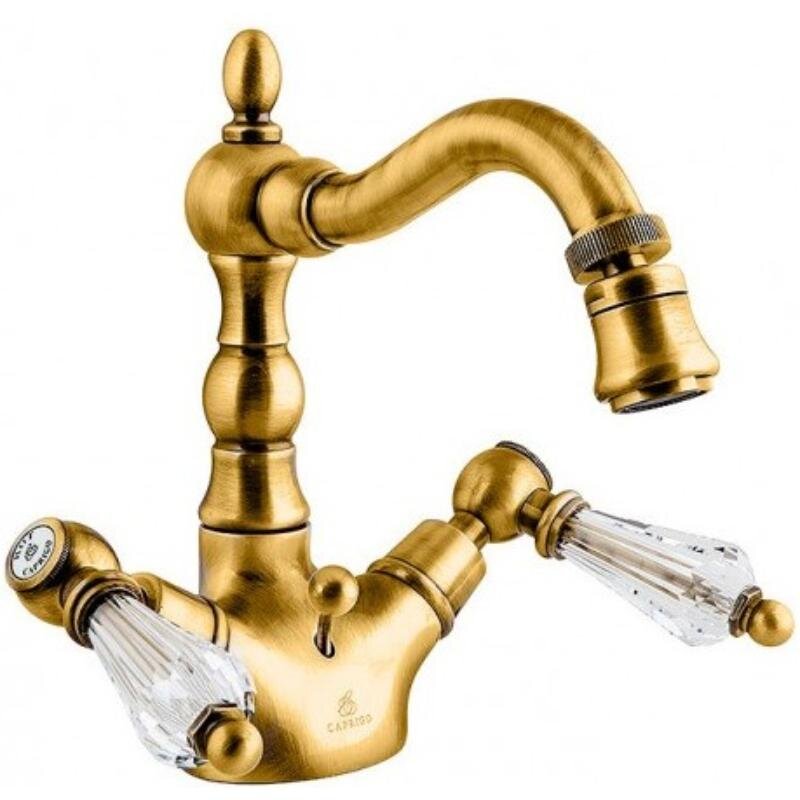 Изображение товара Смеситель Caprigo Adria-Swarovski 01-033-oro для биде с донным клапаном, золото