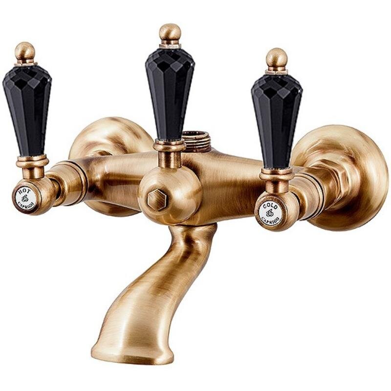 Изображение товара Смеситель для ванны и душа Caprigo Adria-Swarovski 01B-019-vot, цвет бронза, кристаллы сваровски черные