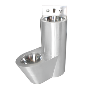 Изображение товара Унитаз с раковиной Nofer 13123.L 66 см, из нержавеющей стали, антивандальный, левый