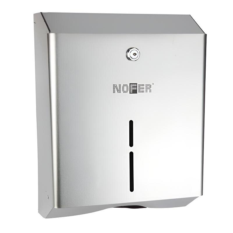Изображение товара Диспенсер Nofer 04010.S 25 см, для бумажных полотенец антивандальный, нержавеющая сталь матовая Изображение товара Диспенсер Nofer 04010.S 25 см, для бумажных полотенец антивандальный, нержавеющая сталь матовая