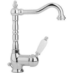 Изображение товара Смеситель Caprigo Adria-Uno 02-023-crm с донным клапаном, хром/белый Изображение товара Смеситель Caprigo Adria-Uno 02-023-crm с донным клапаном, хром/белый