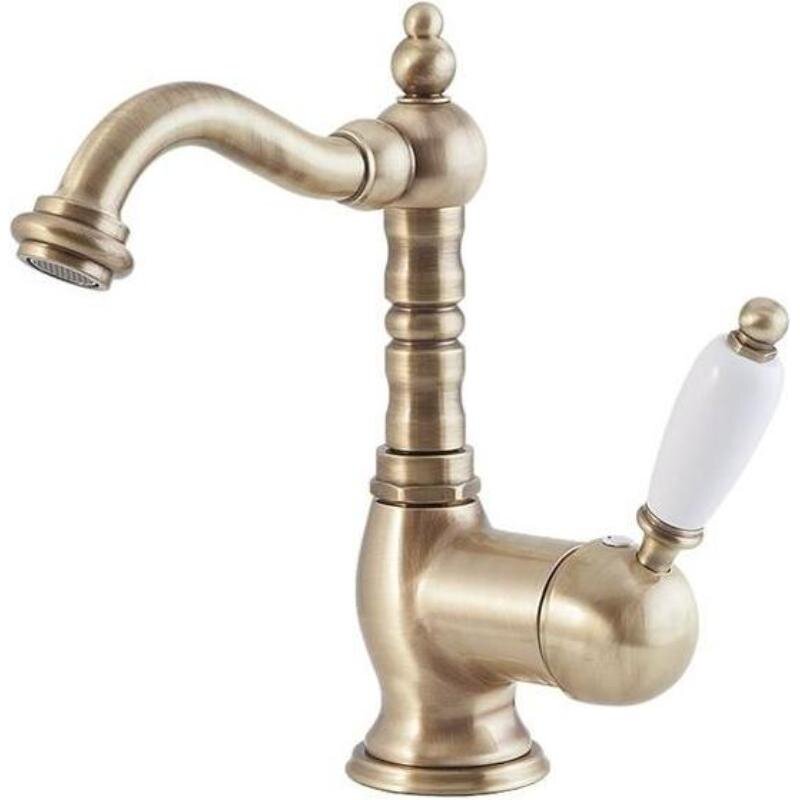 Изображение товара Смеситель Caprigo Adria-Uno 02-024-vot ретро бронза белая ручка