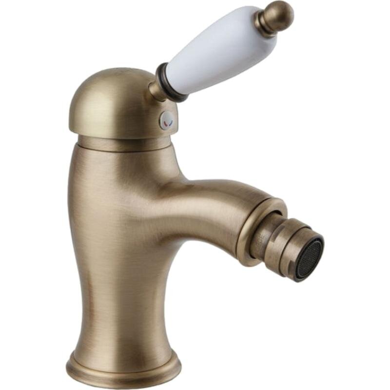Изображение товара Смеситель Caprigo для биде Adria-Uno 02-030-vot, с донным клапаном, цвет бронза, ручка белая