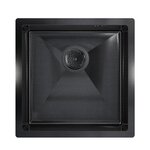 Кухонная мойка Floracio Steel F.4444.GMD, 44 см, PVD-покрытие, декор соты, вороненая сталь - фото 1