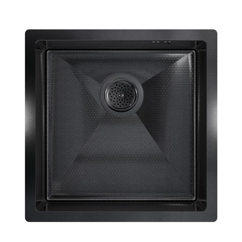 Изображение товара Кухонная мойка Floracio Steel F.4444.GMD, 44 см, PVD-покрытие, декор соты, вороненая сталь