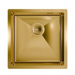 Кухонная мойка Floracio Steel F.4444.GD, 44 см, PVD-покрытие, золото матовое - фото 1