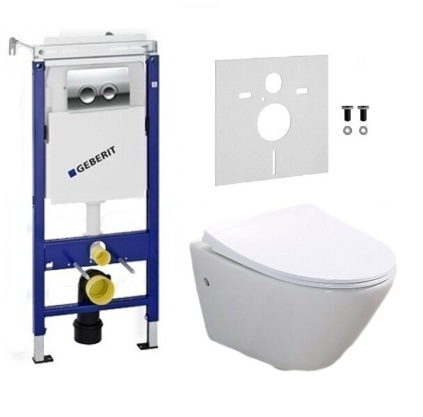 Изображение товара Инсталляция Geberit с безободковым унитазом BelBagno Alpha BB300CHR, сиденье микролифт, комплект Santehnica.ru 295058