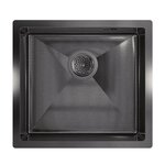 Кухонная мойка Floracio Steel F.4844.GMD, 48 см, PVD-покрытие, декор соты, вороненая сталь - фото 1