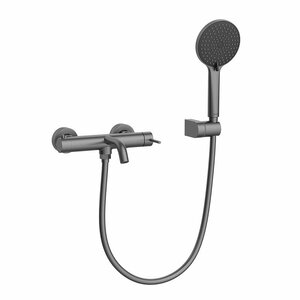 Изображение товара Смеситель для ванны и душа Lemark Kalina LMF-2122S-GM, с душевым гарнитуром, графит