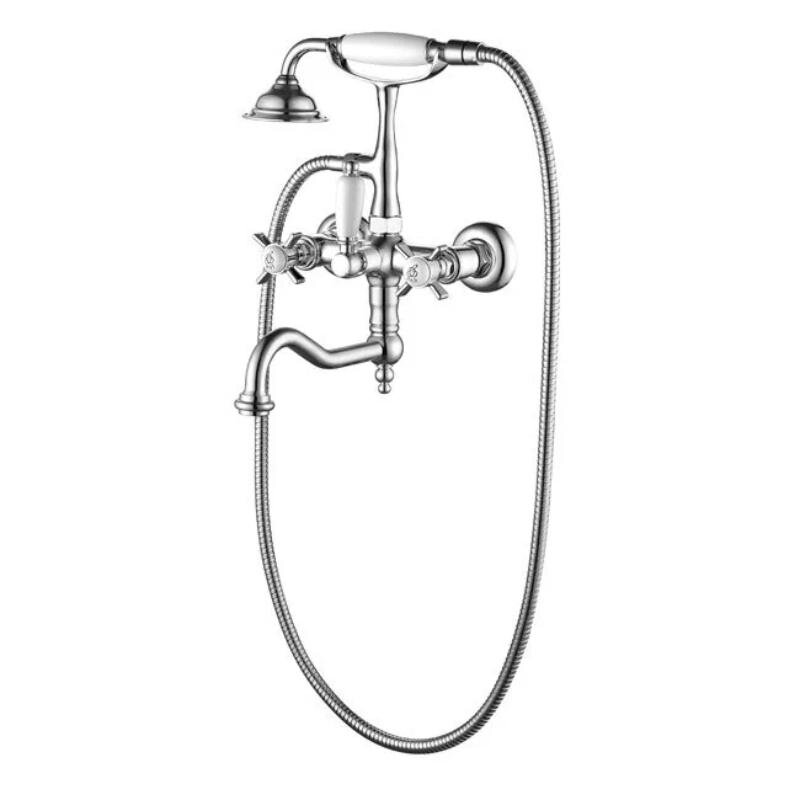 Изображение товара Смеситель для ванны и душа Caprigo Bristol 21-510-crm, с душевым гарнитуром, цвет хром, ручка белая