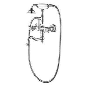 Изображение товара Смеситель для ванны и душа Caprigo Bristol 21-510-crm, с душевым гарнитуром, цвет хром, ручка белая