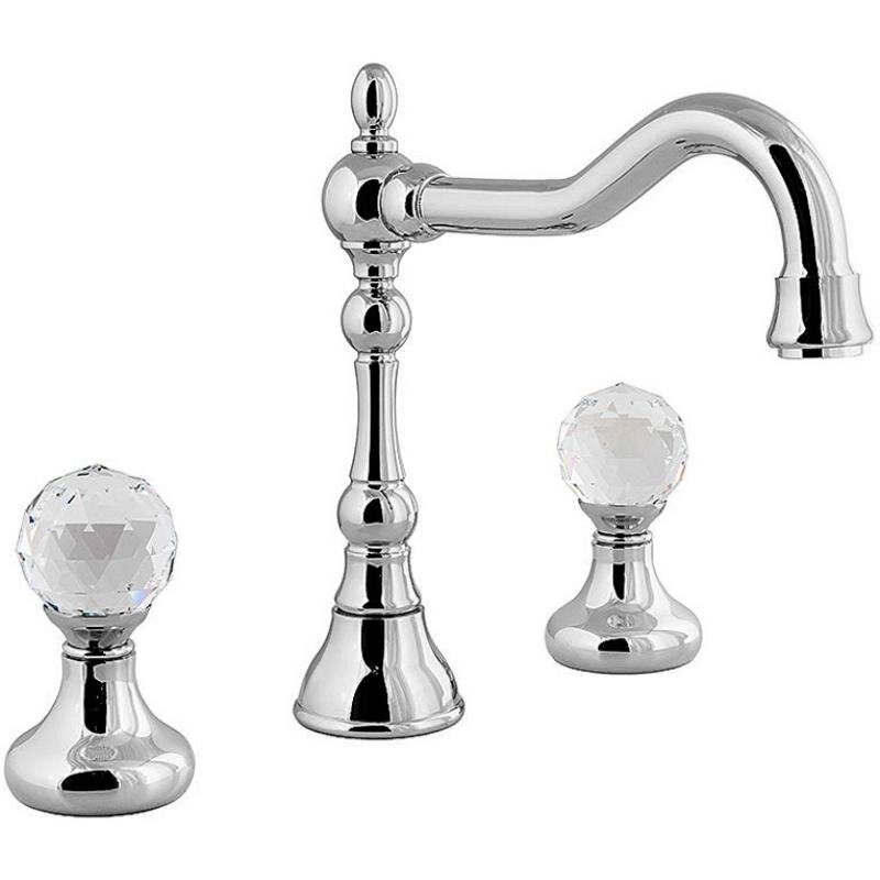 Изображение товара Смеситель для раковины Caprigo Boheme-Swarovski 31-021-crm, с донным клапаном, цвет хром, кристаллы сваровски белые