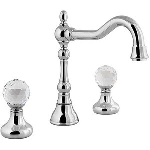 Изображение товара Смеситель для раковины Caprigo Boheme-Swarovski 31-021-crm, с донным клапаном, цвет хром, кристаллы сваровски белые