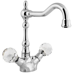 Изображение товара Смеситель для раковины Caprigo Boheme-Swarovski 31-025-crm, с донным клапаном, цвет хром, кристаллы сваровски белые