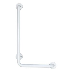 Изображение товара Поручень угловой Nofer 15158.W 40 см, для людей с ограниченными возможностями, изготовлен из эмалированной стали, правый, белый