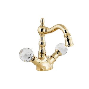 Изображение товара Смеситель для биде Caprigo Boheme-Swarovski 31-033-oro, с донным клапаном, цвет золото, кристаллы сваровски белые