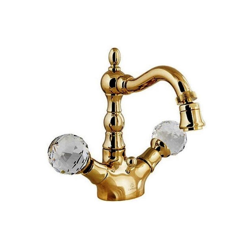 Изображение товара Смеситель для биде Caprigo Boheme-Swarovski 31-033-vot, с донным клапаном, цвет бронза, кристаллы сваровски белые