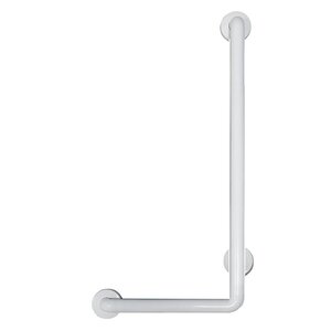 Изображение товара Поручень угловой Nofer 15159.W 40 см, для людей с ограниченными возможностями, изготовлен из эмалированной стали левый, белый