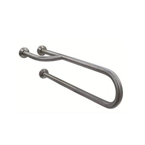 Изображение товара Поручень Nofer 15047.S 60 см, полукруглый неподвижный, с тремя точками опоры, правый, нержавеющая сталь матовая