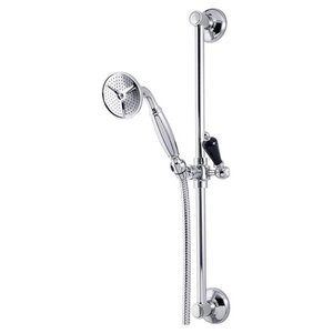 Изображение товара Душевой гарнитур Caprigo Adria-Swarovski 01B-060-crm, 1 режим лейки, цвет хром, кристаллы сваровски черные