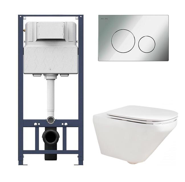 Изображение товара Инсталляция Am.Pm с унитазом Jacob Delafon Modern Life E77725-0, подвесной, белый, двойной слив