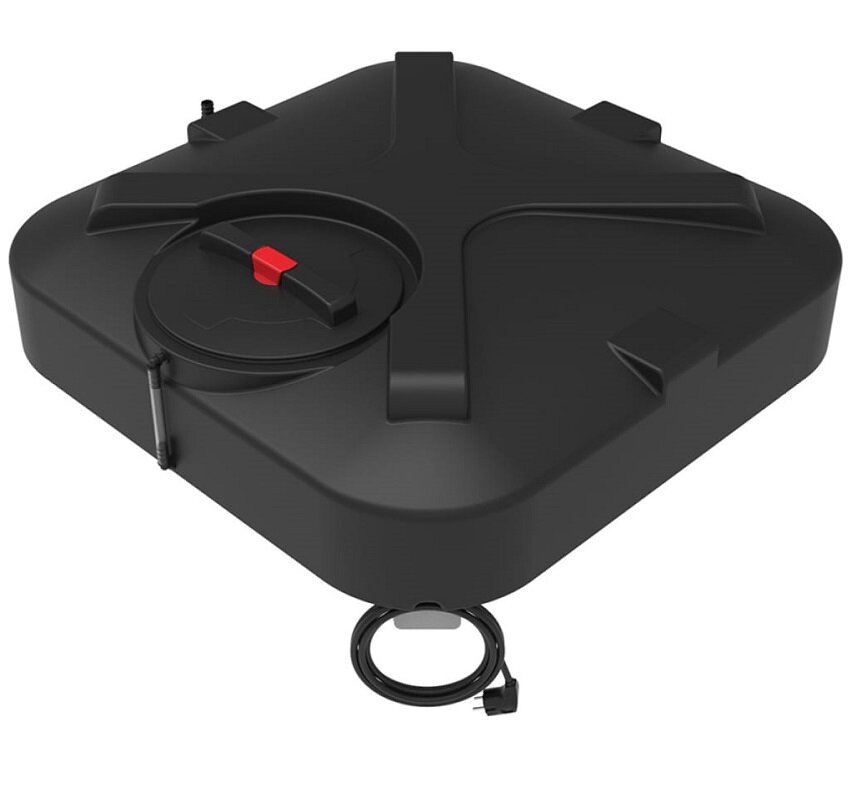 Изображение товара Бак для душа Rostok 250 л с подогревом и лейкой, черный, плоский