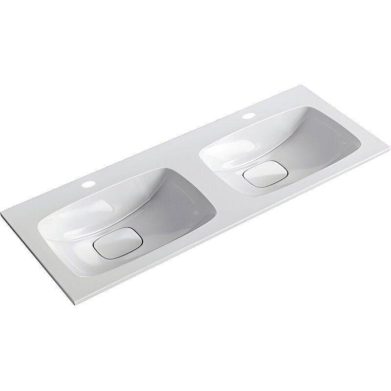 Изображение товара Раковина Aqwella Malaga 1200 Duet угловая прямоугольная белая для ванной и кухни