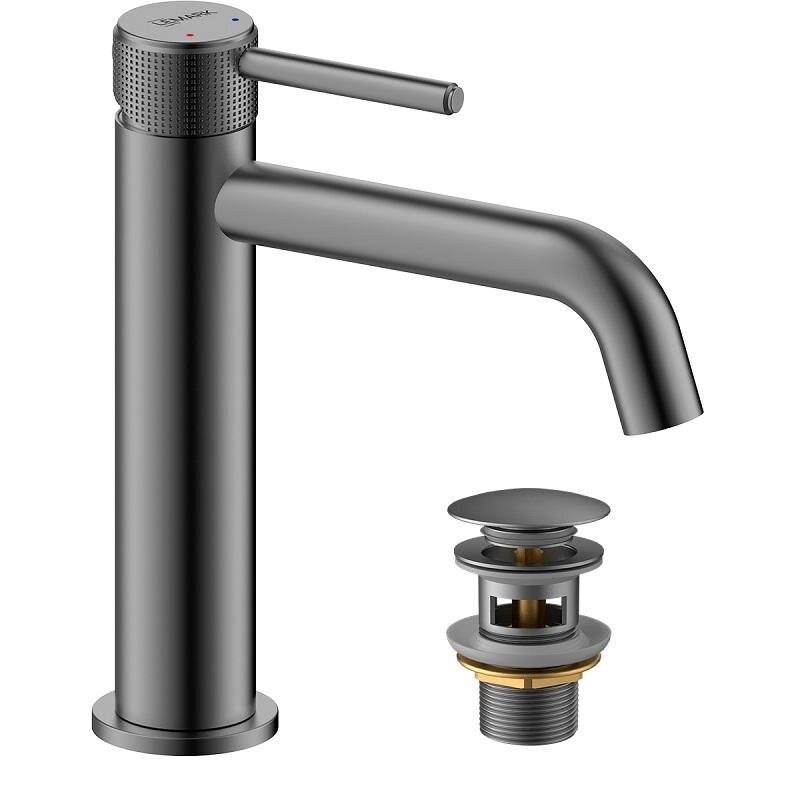 Изображение товара Смеситель для раковины Lemark Beluga LMF-8012B-GM, с донным клапаном, графит