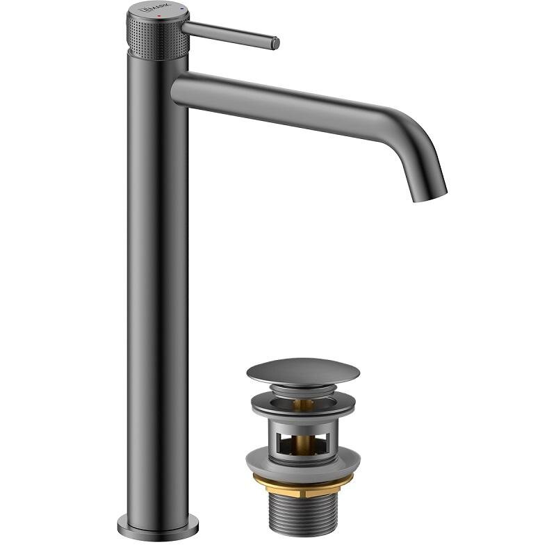 Изображение товара Смеситель Lemark Beluga LMF-8015B-GM с донным клапаном, графит