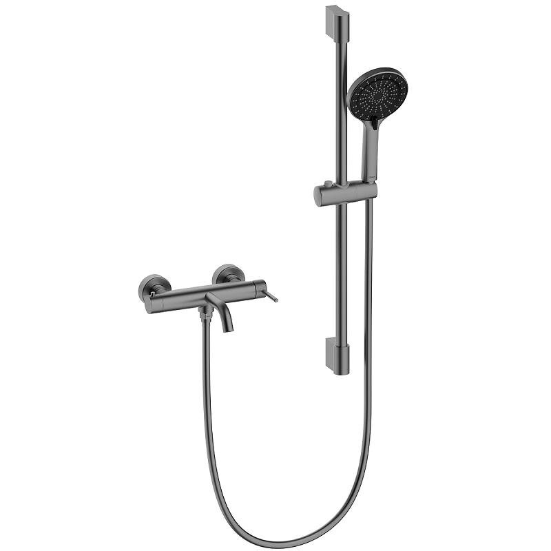 Изображение товара Смеситель для ванны и душа Lemark Beluga LMF-8022B-GM, с душевым гарнитуром, графит